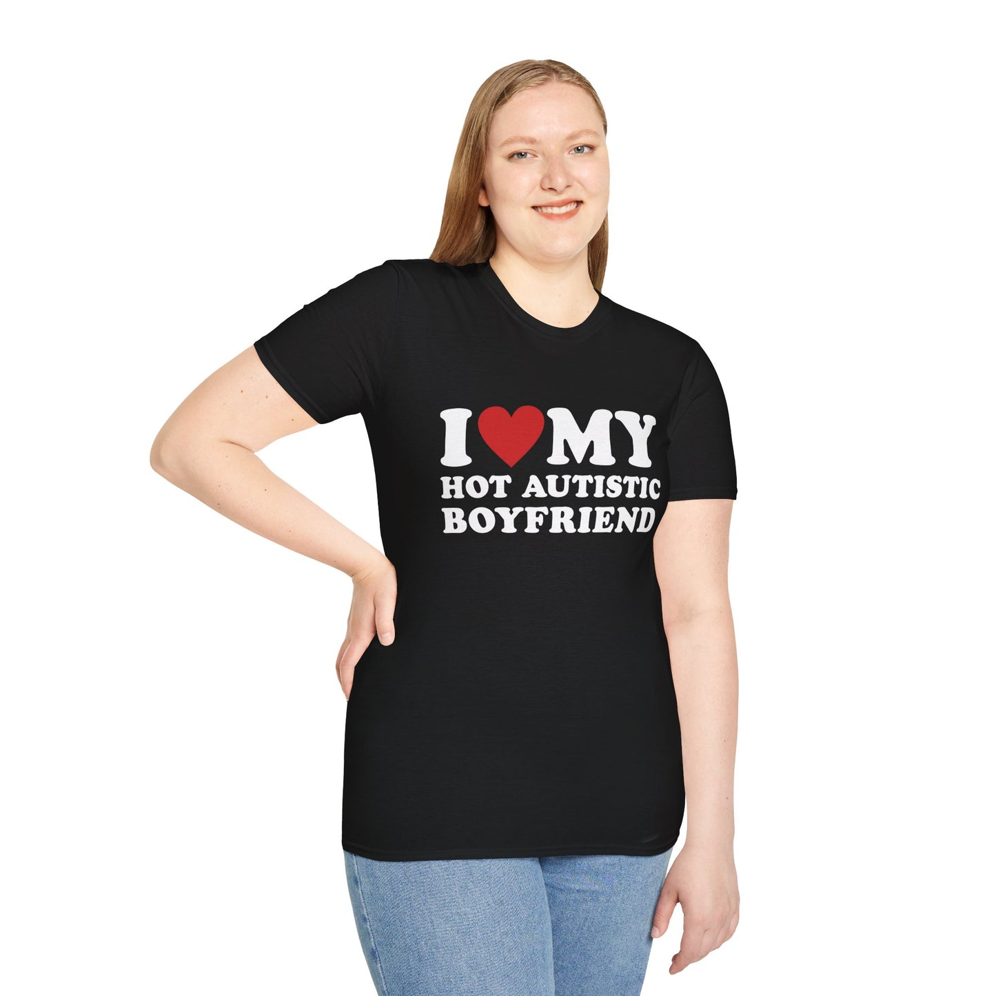Funny I Love My Hot Autistic Boyfriend Unisex Softstyle T-Shirt